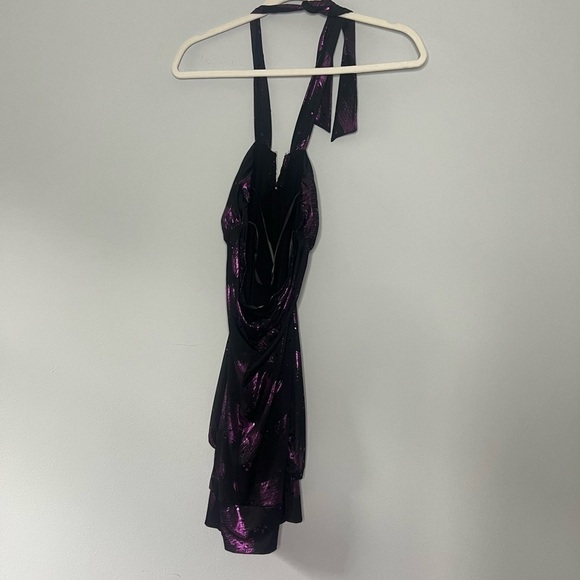 Taboo Y2K Metallic Halter V-Front Mini Dress/Tank Top Small - Picture 5 of 7